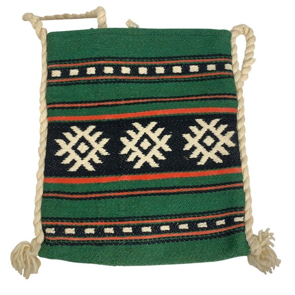 Handwoven Greek Shoulder Tote Geometric Hippie Bag Filopoulos Paschalidis Bros - Picture 2 of 4